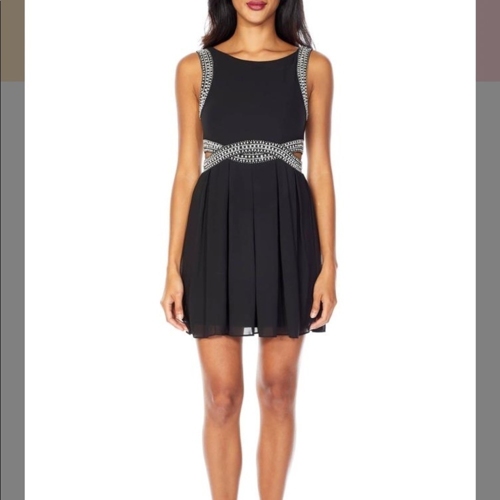 TFNC | Malaga Pearl Beaded Mini Black Dress Small - Picture 2 of 8